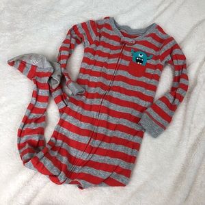 Carter’s boys footed cotton zip pajamas 4T